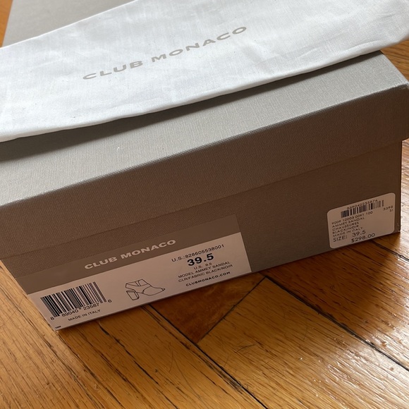 Club Monaco, booties, open toe, heeled sandals, black, size 39.5 - Picture 10 of 10